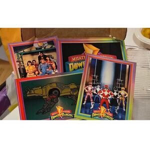 Vintage Power Rangers Cards – 1994 Lot of 5 – Dinozord + Team Scenes
